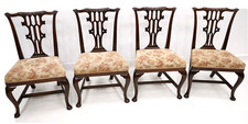 4 Chippendale Style Dining Chairs Cabriole Legs Carved Back FREE UK Delivery