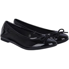 Kangol Black Patent Slip On Ballet Flat Low Shoes size 4 37 School Work Smart