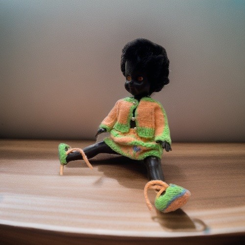 Vintage black doll - vintage, amber
