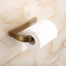 Antique Brass Wall Mounted Bathroom Toilet Paper Roll Holder Tissue Storage Rack