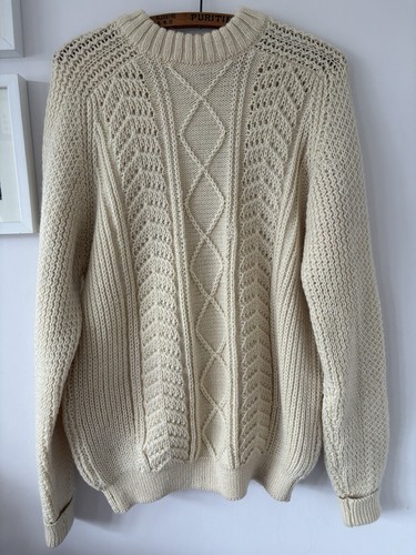 Aran cream hand knitted - aran,