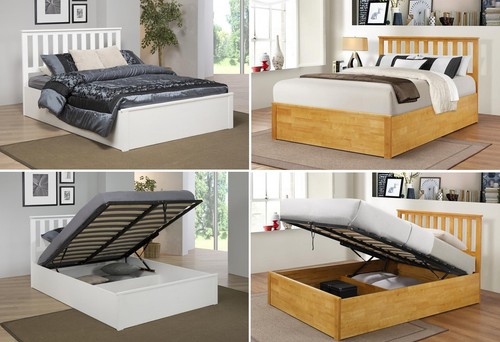 Wooden ottoman bed zoe - wooden, bed,