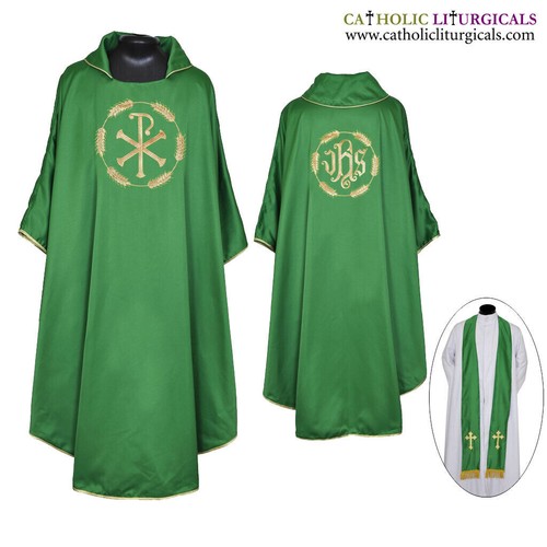 New green gothic chasuble - green,