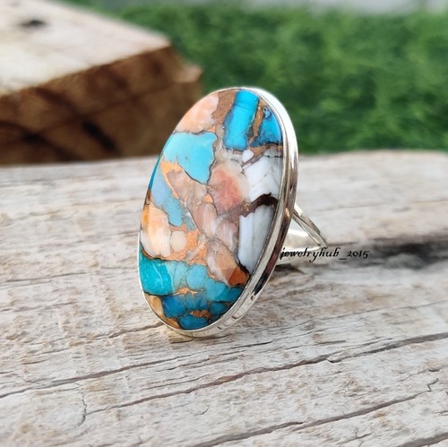 Oyster copper turquoise ring - copper,