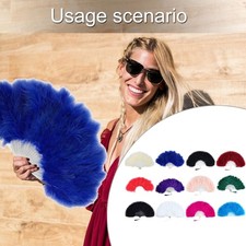 Elegant Folding Feathered Fan for Holiday Carnival Event Party Decorations