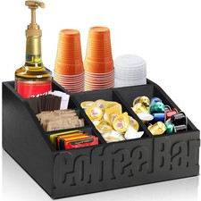 Coffee Bar Organizer for Accessories, Wood Station for Countertop, Farmhouse ...