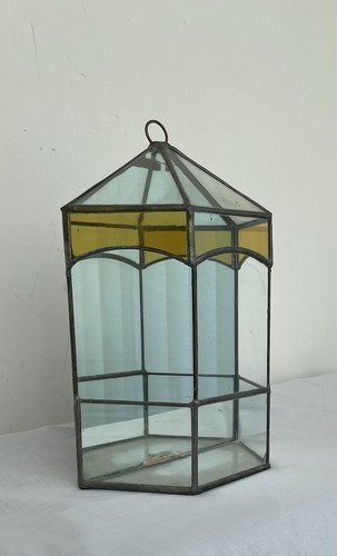Vintage leaded terrarium with - leaded,