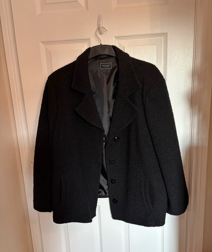 Black boucle heavy jacket - black, jacket/