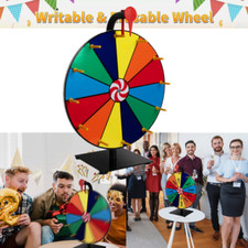 12 Slots Colours Prize Game Wheel Dry Erase Spinning Tabletop Spin The Fortune