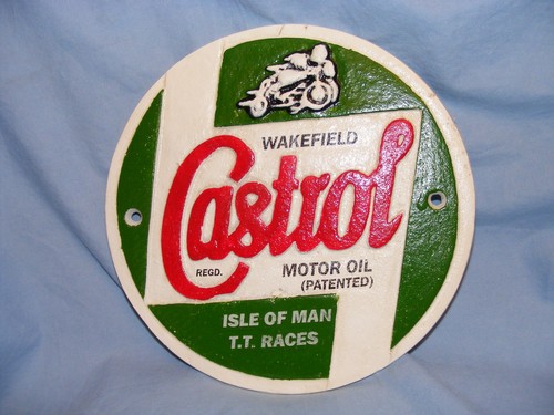 Castrol oil sign - castrol, cast