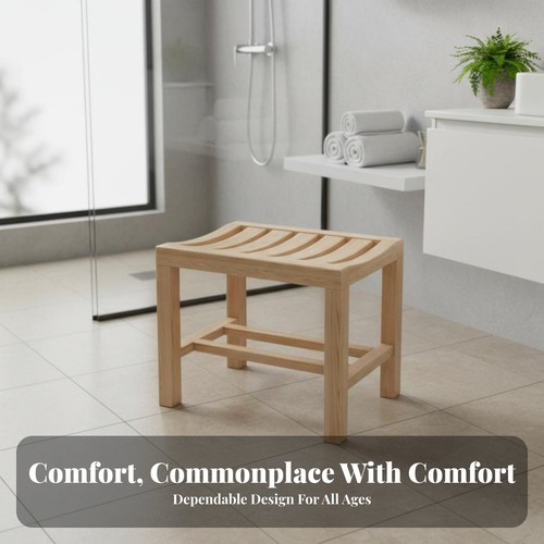 Curved wooden bath stool - curved,