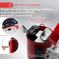 Pyle Megaphone With Siren L, Red and white 1,000 Meter range 