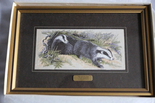 New boxed badgers framed - new,