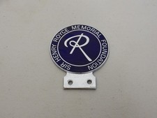 Vintage Chrome Enamel Sir Henry Royce Memorial Foundation Car Badge Auto Emblem