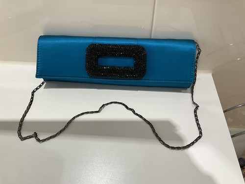 Stunning blue silk evening bag