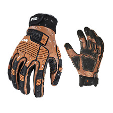 Vgo 1 Pair Cow Leather Impact Mechanic Work Gloves,Water Repellent(CA7722IP)
