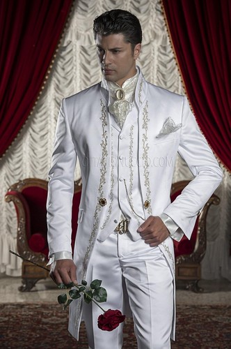 White embroidery tuxedo - embroidery,