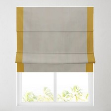 Soft Textured Ara Bordered Roman Blinds - Choice of Deluxe or Standard Headrail