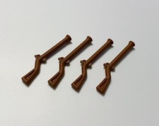 4 x LEGO 2561 (4211311) - Flintlock Musket Guns - Reddish Brown - Brand New