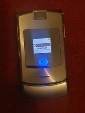 Motorola RAZR V3 Flip Mobile Phone  Fully Working Grey Retro