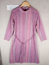 Norman Linton Dress Vintage Purple Pink Stripe Size 16/18 Slimosizes London W1