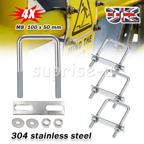 Bolt square 50mm - 4x, u-bolt