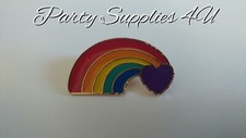 Rainbow Purple Love Heart Pin