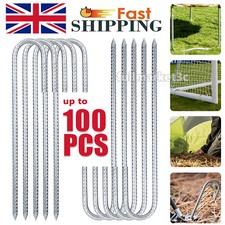 8-100PCS Heavy Duty Trampoline J Hooks Steel Wind Stake Pegs Tent Ground Anchor