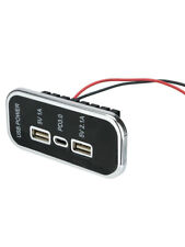 Car Charger 3 Port USB PD Type-C Adapter Power Socket Phone Charging Panel Mount