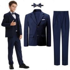 Suit Kids Boys Outfit Church Party Blazer Wedding Flower Performance Set 3PCS