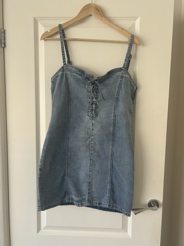 Quiz denim mini dress - denim, size