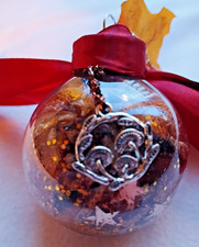 Fly Agaric mushroom witch ball, Yule/Xmas decor, witch, pagan, gift, red, leaf