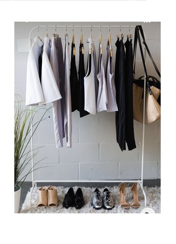 Clothes rail 99cm black white - clothes, black/white