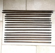 15 Victorian Brass Carpet Stair Rods Original Fleur De Lis  13 x 68cm 2 x 76cm