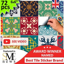 Tile Stickers Kitchen Victorian Mosaic Tile Stickers Transfers Bathroom 6x6 inch