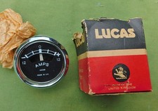 LUCAS MOTORCYCLE VINTAGE ANTIQUE 12V AMMETER TRIUMPH NORTON BSA ENFIELD 60's NOS