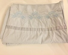 Pair Of Jeff Banks 100% Cotton Light Blue Embroidered Housewife Pillows. 
