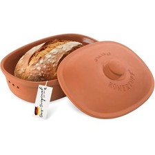 Roman Pot Ceramic Bread Pot Made of Clay Ideal for Storing Bread and Ge...