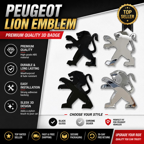 Peugeot car front emblem metal - peugeot,