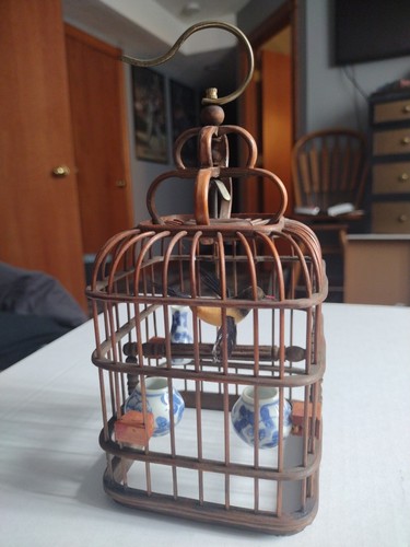 Vintage chinese bamboo bird - vintage,