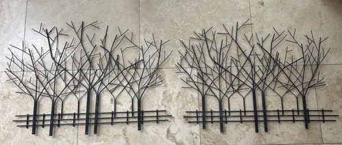 Pair metal winter trees - pair,