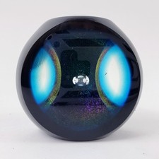 RARE! 1985 Steven Correia Signed Limited Edition Art Glass Slice Paperweight 