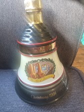 Vintage Bells Scotch Whisky Porcelain Decanter for Christmas 1991 Excellent Cond