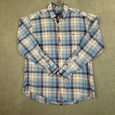 Vineyard Vines Classic Fit Tucker Shirt Blue Plaid Mens Button Down