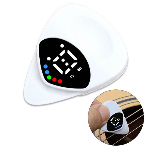 Guitar plectrum with built - built, in