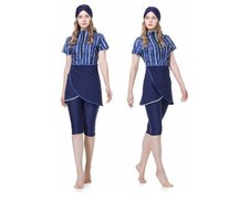 Women Modest Muslim Swimsuit Full Coverage Islamic Swimwear With Short...