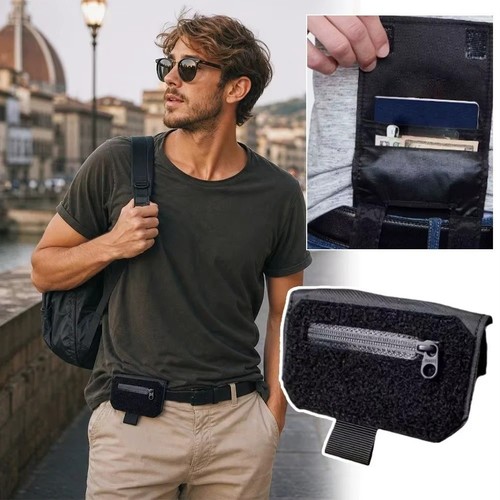Anti theft hidden belt wallet - hidden,