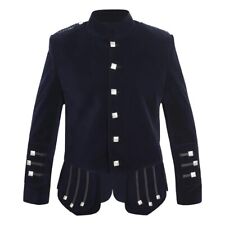 Black Kenmore Scottish Velvet Kilt Jacket Waistcoat Men's Wedding Jacket