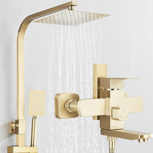 Gold exposed bathroom shower - exposed,