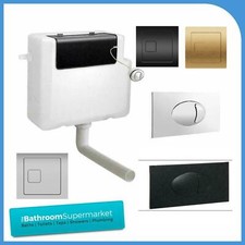 Toilet Concealed Cistern WC Toilet Push Button Chrome Finish Dual Flush Plate